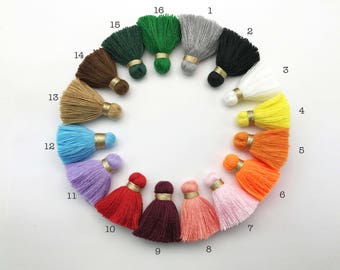 2pcs, 4cm Brush Cotton Tassel - Choose Your Colour