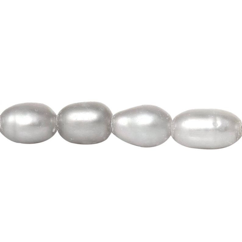 1 Strandapprox 80 Pcs, 5mmx3mm, Grade A Natural Freshwater Cultured Pearl In Gray image 4