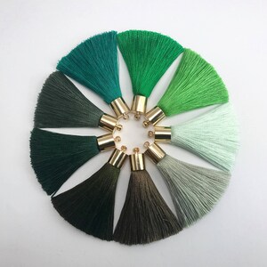 2pcs, 50mm Beautiful Silk Tassel With Gold Cap III