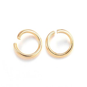 10pcs, 4/5/6mmx0.8mm, 304 Stainless Steel Open Jump Rings in Golden