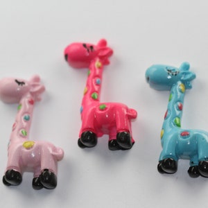 6pcs Giraffe Animal Themed Flatback Resin