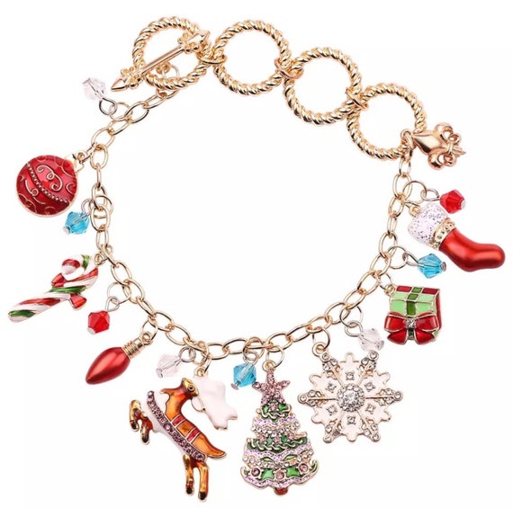 1pc Christmas Bracelet Charm Bracelet in Gold Etsy Australia