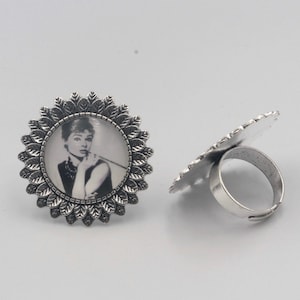1pc, 20mm, Antique Silver Plated Brass Adjustable Ring Settings Blank/Base