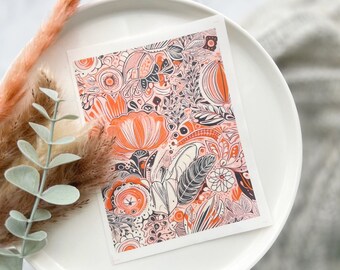 Floral Boho Water Transfer | Magic Transfer | Water Soluble Image Transfer for Polymer Clay