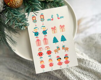 1 Sheet, Approx 13x9cm, Christmas Theme Water Decal Image Transfer for Polymer Clay / Ceramics