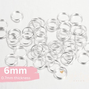 6mm Jump Rings, Open Jump Rings , Iron, Silver Colour