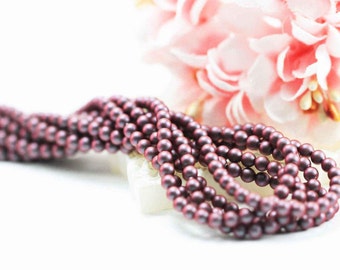 200pcs, 3mm, Genuine Swarovski® 5810  Crystal Pearl in Iridescent Red