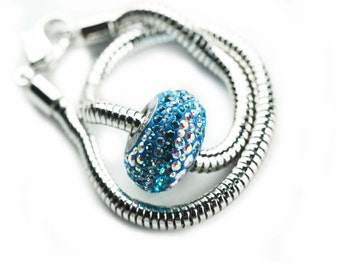 1pc, 14.5mm, Genuine Swarovski  Charm in Blue Zircon (229)