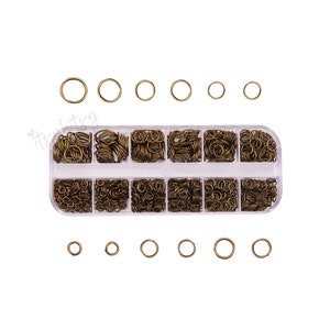 1 Box (Approx 1000pcs) ,Iron Jump Rings, Open Jump Rings, Nickel Free, Antique Bronze