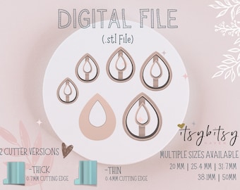 Fat Drop Donut Shape Clay Cutter • Fondant Cutter • Cookie Cutter | Digital STL File | Downloadable File For 3D Printing | 5 Sizes