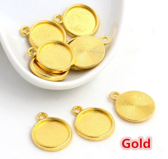 5個、12 mmの内側セッティング、高品質の鉄素材のペンダントカボション