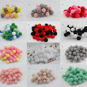 40pcs, 10mm Soft Pompom Fur Balls - Choose Your Colour