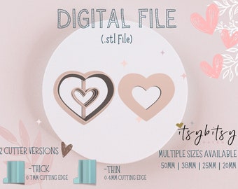 Heart Donut Shape Clay Cutter • Fondant Cutter • Cookie Cutter | Digital STL File | Downloadable File For 3D Printing | 4 Sizes