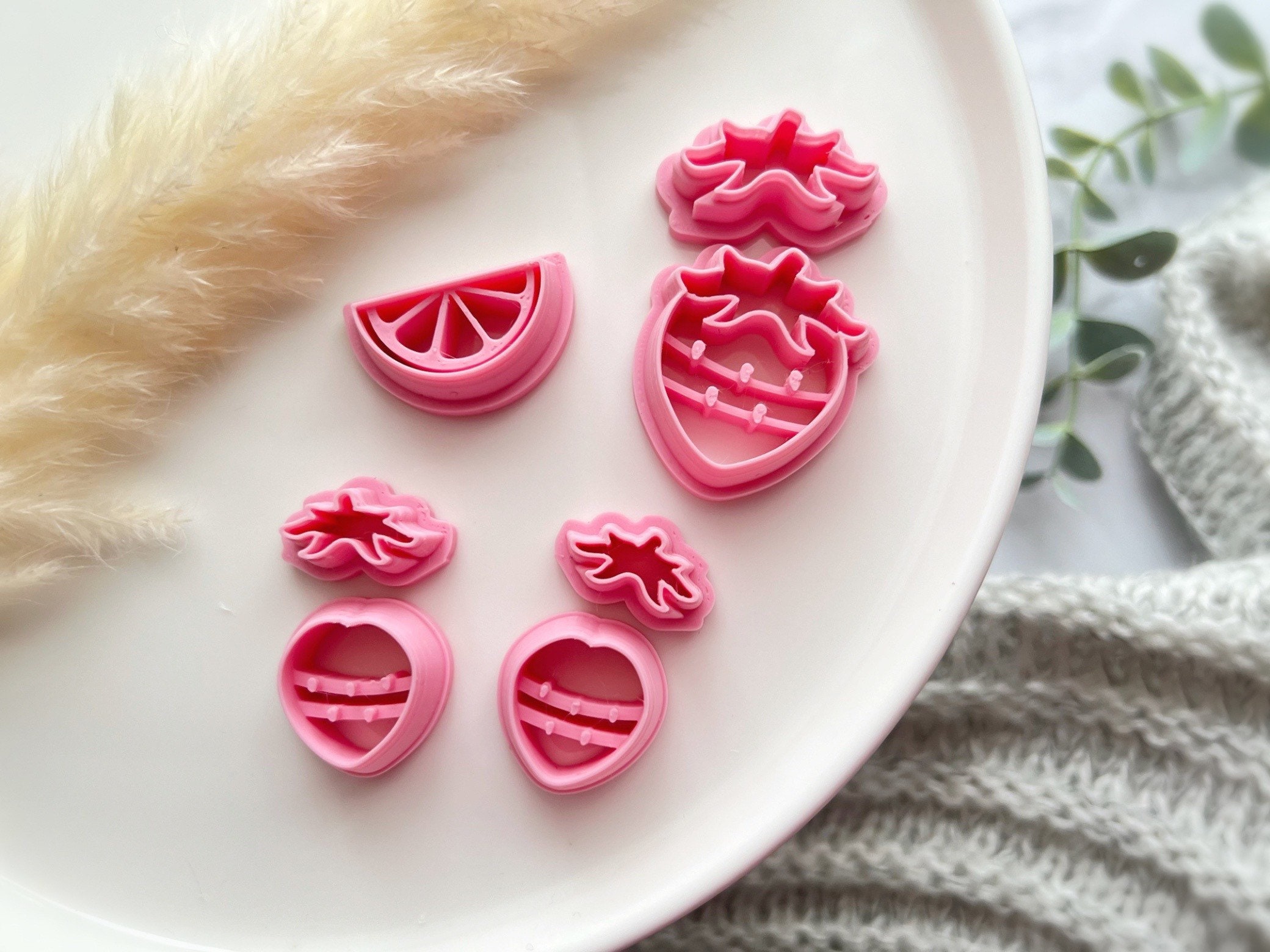 Strawberry Silicone Mold Flower Leaves Cupcake Topper ​Fondant Cake  Decorating