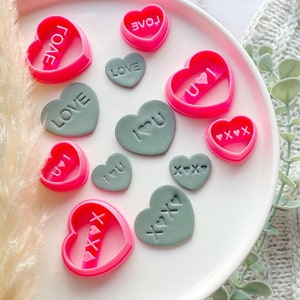 Valentines Heart Love Shape Collection Polymer Clay  Cutter • Fondant Cutter • Cookie Cutter