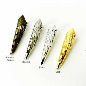 5 szt./10 szt., 9 x 35 mm Filigranowa nasadka na trąbkę// Nasadka na koralik z długim końcem// w kolorze złotym // srebrnym // brązowym // w odcieniu srebra// antyczne złoto - Wybierz swój kolor