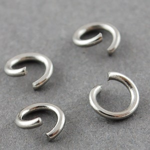 50pcs, 6x0.7mm, 304 Stainless Steel Jump Rings, Open Jump Rings in Stainless Steel Colour