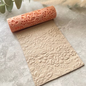 Floral  Print Texture Roller •  Polymer Clay Roller