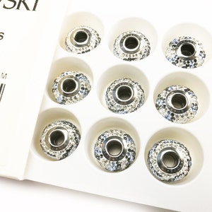 Genuine Swarovski Pave Charm in Silver Night (SINI)