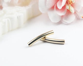 1pc, 2x15mm 14K Gold Filled Curved Tube