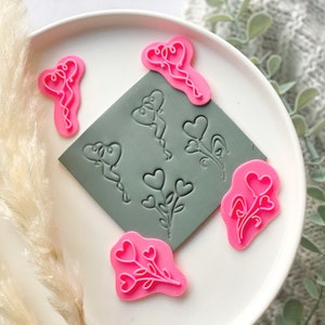 Valentines Hearts Love Clay Embossing Stamp • Fondant Stamp • Cookie Embossing Stamp • FLORAL STAMP