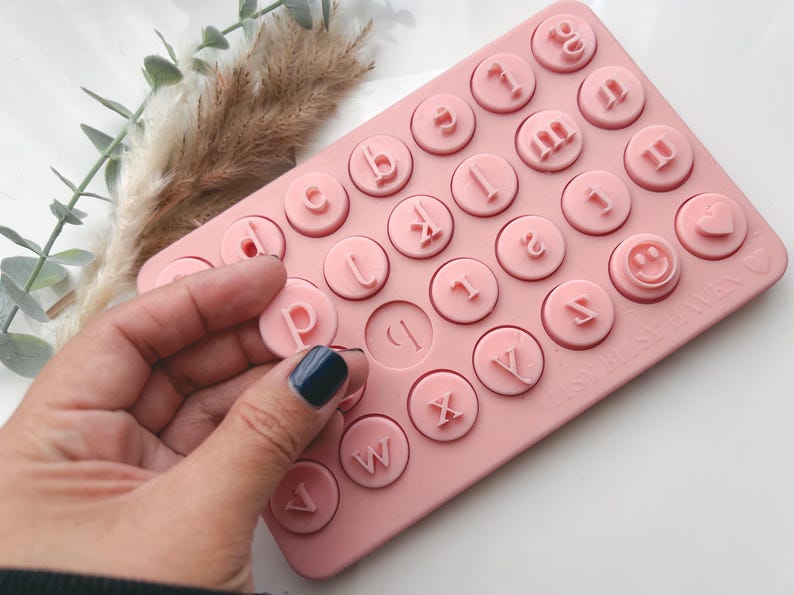 SMALL LETTERS Alphabet Polymer Clay Stamp Small Letter Clay Stamps Clay