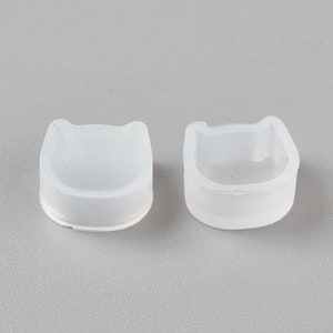 5 pezzi, 9x10x5mm, stampi in silicone a forma di gatto minuscolo, stampi per colata di resina, per resina UV, creazione di gioielli in resina epossidica, gatto in trasparente