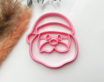 Santa Trinket Dish Cutter | Trinket Dish Clay Cutter | Coaster Polymer Clay Cutter