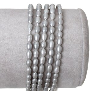 1 Strandapprox 80 Pcs, 5mmx3mm, Grade A Natural Freshwater Cultured Pearl In Gray image 5