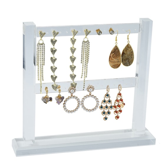 Organic Glass Earring Stands Displays Two tier Earring Display