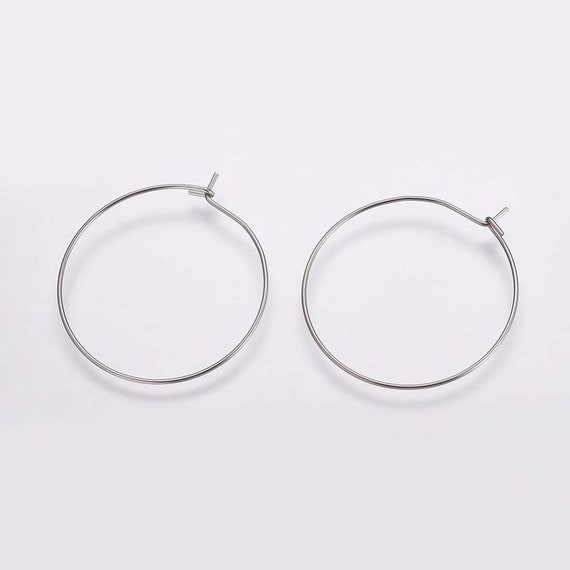 30mm, 316 Stainless Steel Hoop Surgical Grade Hoops Earrings