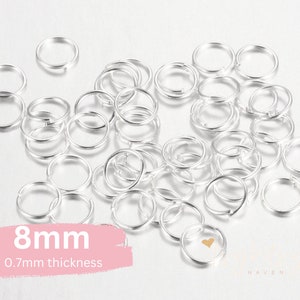 8mm Jump Rings, Open Jump Rings , Iron, Silver Colour