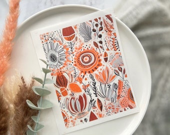 Floral Boho Water Transfer | Magic Transfer | Water Soluble Image Transfer for Polymer Clay