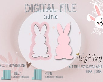 Easter Bunny Shape Clay Cutter • Fondant Cutter • Cookie Cutter | Digital STL File | Downloadable File For 3D Printing | 2 Sizes
