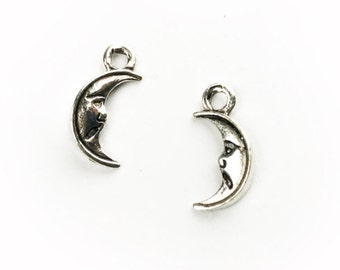 5 pcs Quarter Moon Charm - choose your color