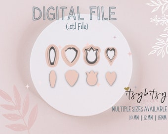 Flower Petals I Shape Clay Cutter • Fondant Cutter • Cookie Cutter | Digital STL File | Downloadable File For 3D Printing