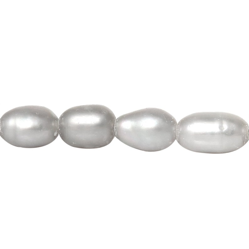 1 Strandapprox 80 Pcs, 5mmx3mm, Grade A Natural Freshwater Cultured Pearl In Gray image 7