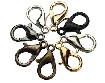 bookbinding supplies sydney 50pcs/100pcs, 12mm, Alloy Lobster Lock / Clasp Findings - Choose your colour