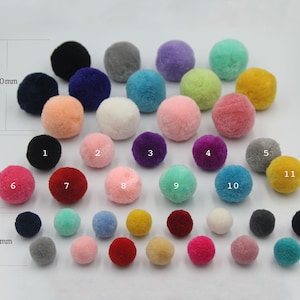 2pcs, 30mm Pompom Fur Ball Plush Ball - Choose your colour