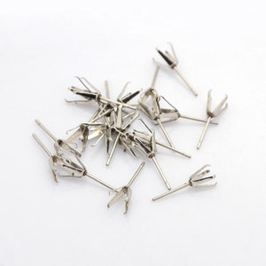 10pcs (5Pairs), 304 Stainless Steel Stud Earring Findings, Stainless Steel Color