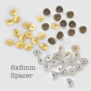 14K Real Gold Plated Brass Spacer Beads,2 Hole Spacers,pearl