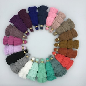 1pc, 8cm 3 Layer Single Coloured Cotton Tassel - Choose your colour