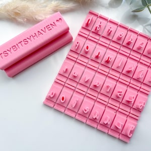 LETRAS PEQUEÑAS - Sello de galleta con el alfabeto • Sello de fondant con el alfabeto • Sello de arcilla polimérica • Sello para relieve de letras • CS-a