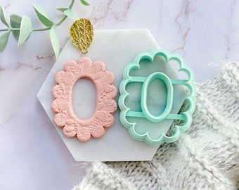 Oval Polymer Clay Cutter for Earrings | Scalloped Edge Clay Tool