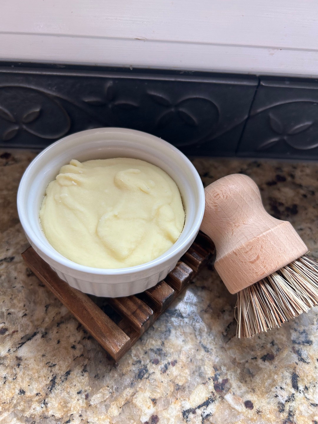 Allnatural Concentrated Dish Soap Bar and Scrubber Brush Set and Dish Soap Refills Ecofriendly