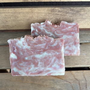 Strawberries and Cream Soap- made with beeswax and honey- Palm Free Soap