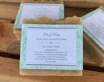 Goat Milk Shampoo Bar- all hair types- Natural Shampoo Bar