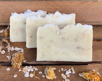 Calendula Oatmeal- Baby Soap- Sensitive Skin Soap- Eczema Relief Soap- made with beeswax and honey - palm free soap