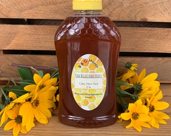 2lb Raw Wildflower Honey- Raw Honey- Honey- New York Honey- 24oz Honey