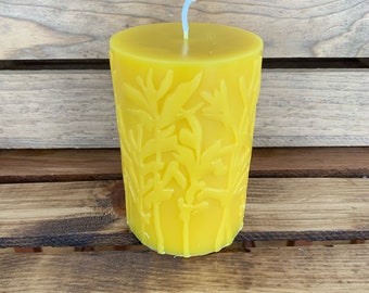 Woodland Pillar Candle- Pure Beeswax Candle